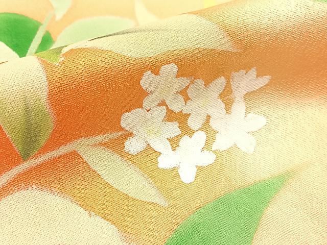 平和屋着物■訪問着 手描き 草花文 暈し染め 正絹 逸品 BAAW9800hj