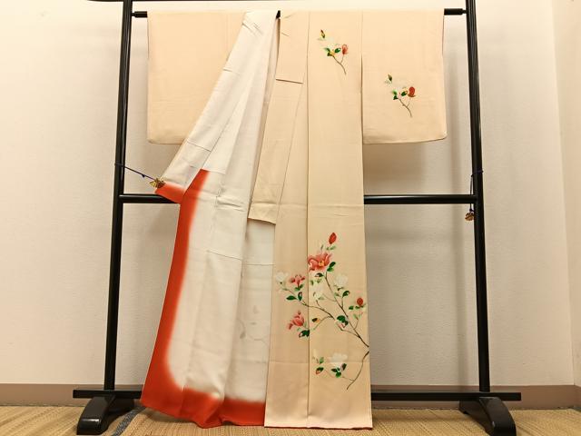 平和屋着物■訪問着 友禅 枝花文 正絹 逸品 BAAW9814hj