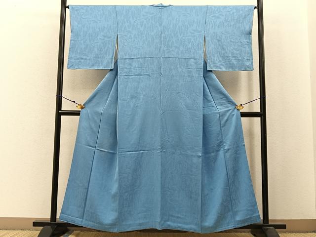 平和屋着物■上質な色無地 樹林地紋 浅縹色 正絹 逸品 BAAW9818hj