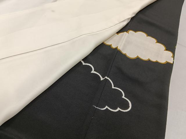 平和屋着物■豪華黒留袖 駒刺繍 御所車文 金彩 正絹 逸品 BAAW9822hj