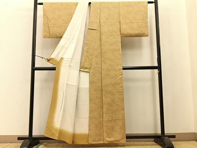 平和屋着物■上質な小紋 鹿の子地紋 たたき染め 正絹 逸品 BAAW9828hj