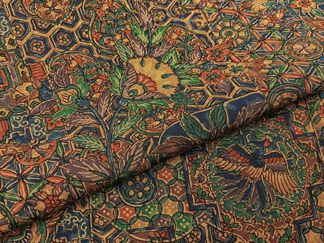 平和屋着物■上質な小紋 更紗花鳥文 正絹 逸品 BAAW9833hj