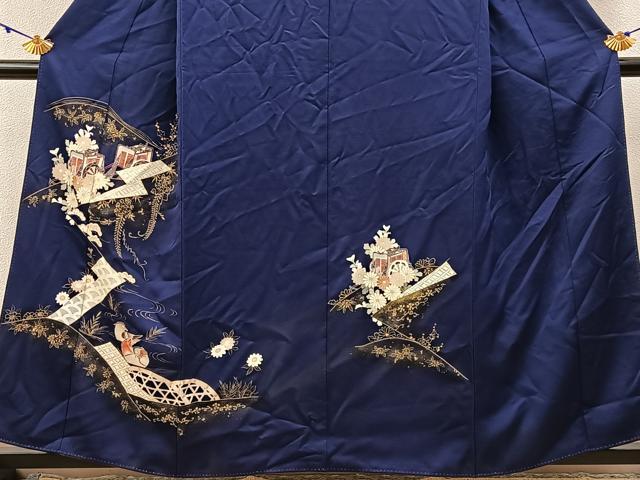 平和屋着物■訪問着 御所車花鳥文 金彩 正絹 逸品 BAAW9837hj