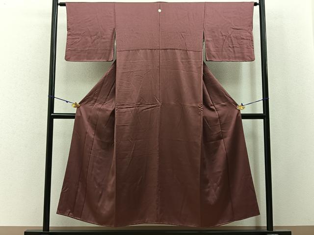 平和屋着物■上質な色無地 蘇芳香色 正絹 逸品 BAAW9841hj