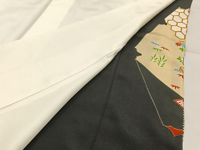 平和屋着物■豪華黒留袖 駒刺繍 色紙重ね御所解文 金彩 正絹 逸品 BAAW9849hj