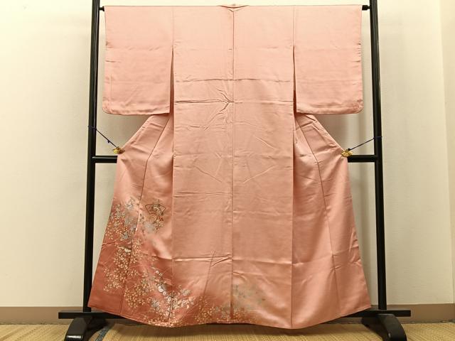 平和屋着物■中国三大刺繍 スワトウ刺繍 訪問着 地紙花文 暈し染め 金銀彩 正絹 逸品 BAAW9858hj