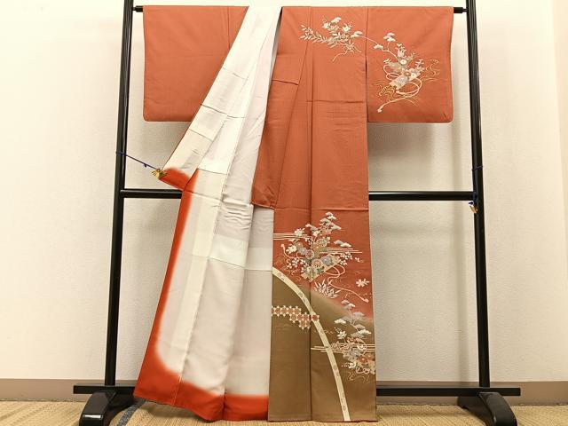 平和屋着物■訪問着 花筏 暈し染め 金彩 正絹 逸品 BAAW9865hj