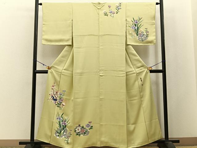 平和屋着物■訪問着 友禅 作家物 草花文 正絹 逸品 BAAW9868hj