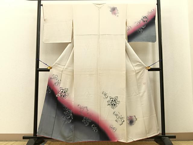 平和屋着物■夢一光 村上一光 訪問着 飾花文 暈し染め 銀彩 正絹 逸品 BAAW9870hj