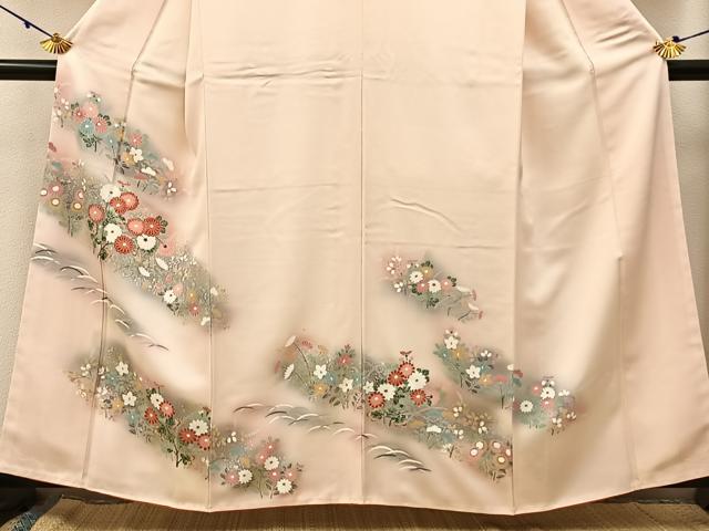 平和屋着物■訪問着 草花文 暈し染め 金銀彩 正絹 逸品 未使用 BAAW9871hj
