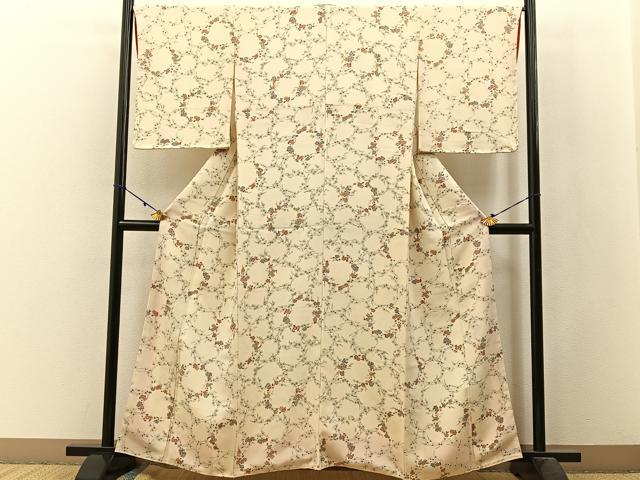 平和屋着物■上質な小紋 梅 鬼しぼ縮緬 正絹 逸品 未使用 BAAW9882hj
