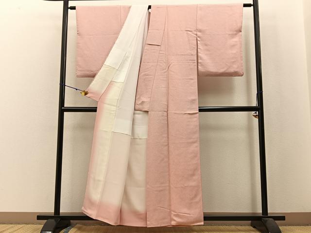 平和屋着物■上質な小紋 流水萩文 たたき染め 正絹 逸品 BAAW9898hj