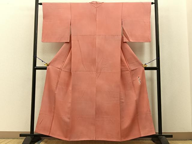 平和屋着物■染色作家 斉藤三才 小紋 霞文 暈し染め 鬼しぼ縮緬 正絹 逸品 BAAW9903hj