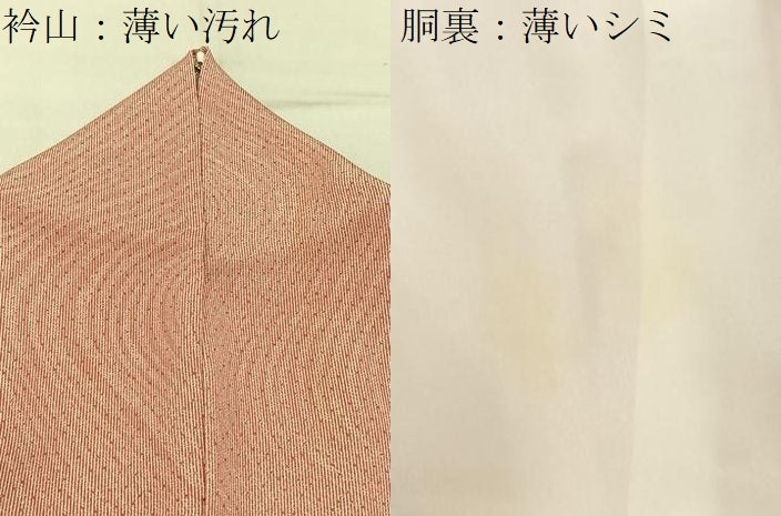 平和屋着物■江戸小紋 流水文 万筋 鉛丹色×薄卵色 やまと誂製 正絹 逸品 BAAW9905hj