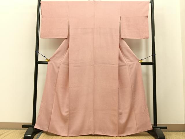 平和屋着物■江戸小紋 流水文 万筋 鉛丹色×薄卵色 やまと誂製 正絹 逸品 BAAW9905hj
