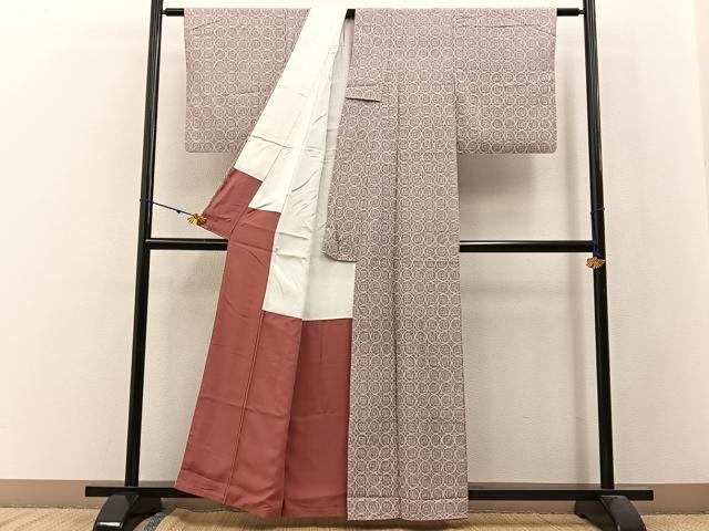 平和屋着物■上質な小紋 吉祥花文 正絹 逸品 BAAW9910hj