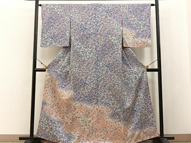 平和屋着物■訪問着 草花尽くし 暈し染め 正絹 逸品 BAAW9912hj