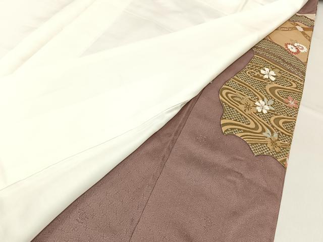 平和屋着物■豪華色留袖 檜扇花鳥文 金彩 正絹 逸品 BAAW9914hj