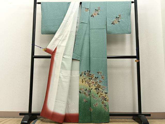 平和屋着物■訪問着 辻が花 手描き 絞り 暈し染め 金彩 正絹 逸品 BAAW9922hj