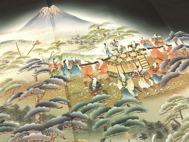平和屋着物■豪華黒留袖 作家物 江戸参府 暈し染め 金彩 正絹 逸品 BAAW9928hj