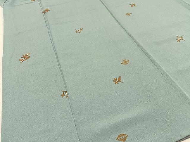 平和屋着物■上質な小紋 七宝花文 金彩 鬼しぼ縮緬 正絹 逸品 BAAW9936hj