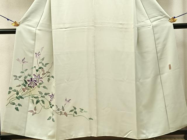 平和屋着物■訪問着 友禅 作家物 草花文 正絹 逸品 BAAW9942hj