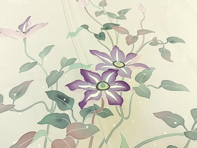 平和屋着物■訪問着 友禅 作家物 草花文 正絹 逸品 BAAW9942hj