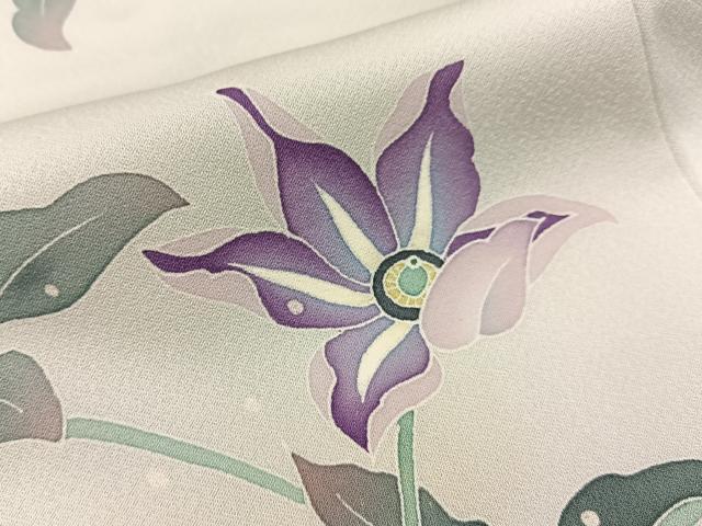 平和屋着物■訪問着 友禅 作家物 草花文 正絹 逸品 BAAW9942hj