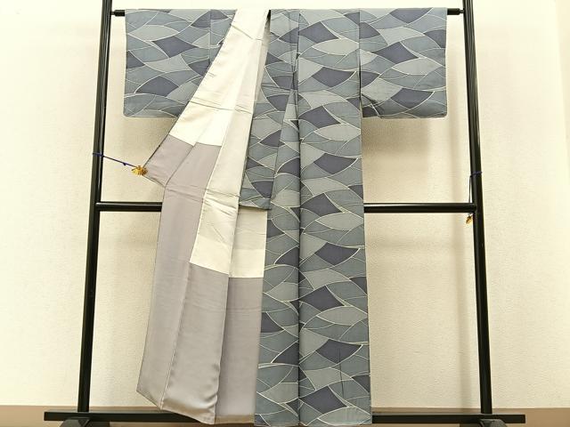 平和屋着物■上質な小紋 幾何学文様 正絹 逸品 BAAW9943hj