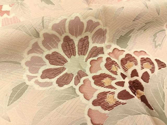 平和屋着物■豪華色留袖 刺繍 切嵌花唐草文 銀糸 正絹 逸品 BAAW9954hj