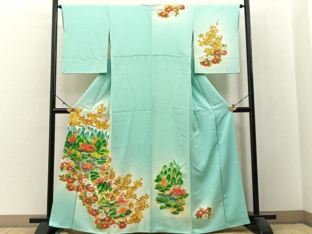 平和屋着物■訪問着 手描き 御所解文 暈し染め 金彩 正絹 逸品 BAAW9959hj