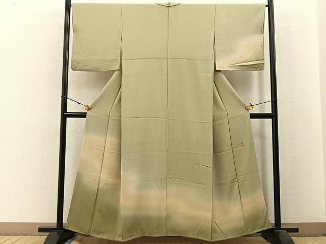 平和屋着物■染師 故・山代谷隆 訪問着 霞文 暈し染め 正絹 逸品 BAAW9968hj