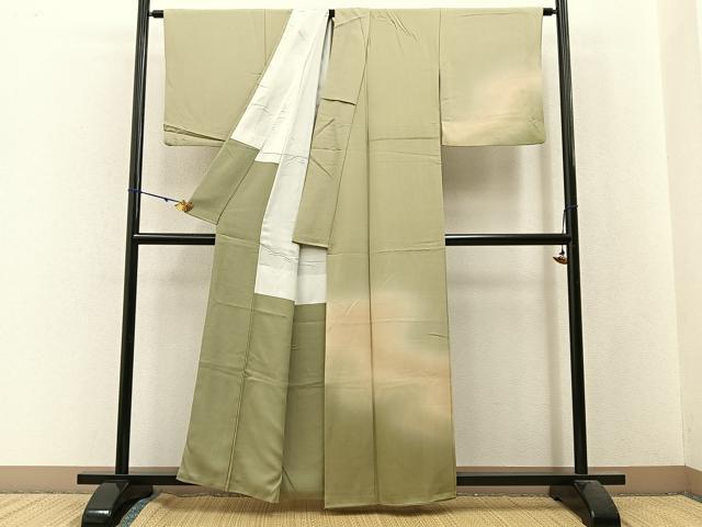 平和屋着物■染師 故・山代谷隆 訪問着 霞文 暈し染め 正絹 逸品 BAAW9968hj