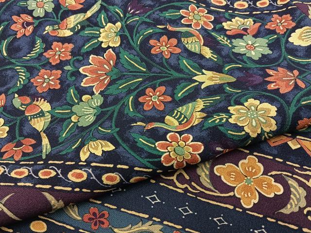 平和屋着物■上質な小紋 更紗花鳥文 正絹 逸品 BAAW9982hj