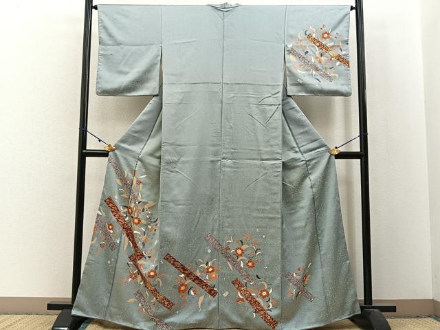 平和屋着物■訪問着 更紗花文 金彩 正絹 逸品 BAAW9984hj