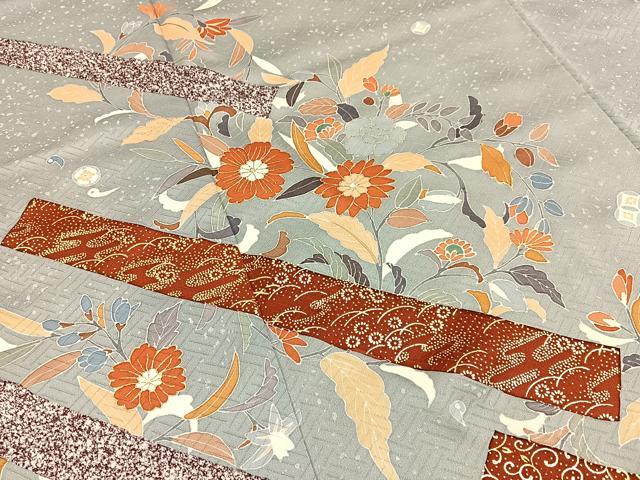 平和屋着物■訪問着 更紗花文 金彩 正絹 逸品 BAAW9984hj