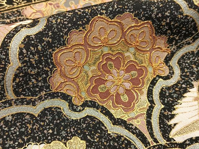 平和屋着物■豪華黒留袖 駒刺繍 飛鶴正倉院花文 金彩 正絹 逸品 BAAW9985hj
