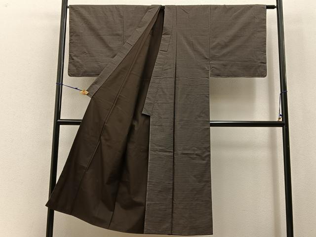 平和屋着物■男性 本場大島紬 格子 正絹 逸品 未使用 BAAW9987hj