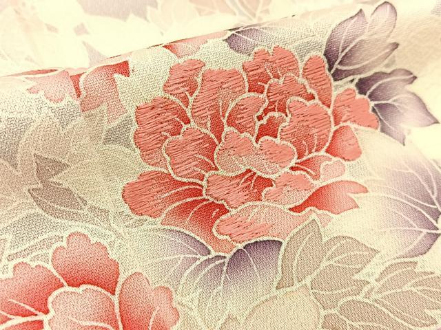 平和屋着物■訪問着 刺繍 花車文 暈し染め 正絹 逸品 BAAW9988hj