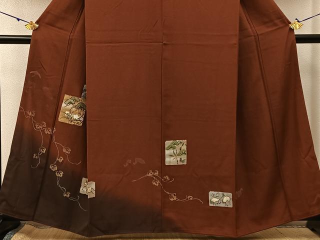 平和屋着物■訪問着 色紙重ね動物花文 暈し染め 金銀彩 正絹 逸品 BAAW9991hj