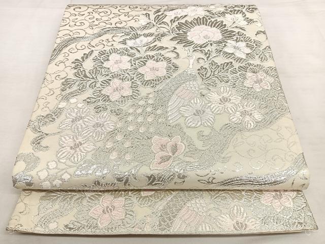 平和屋着物◎六通柄袋帯 唐織 道長更紗錦文 銀糸 正絹 逸品 BAAX0025qw