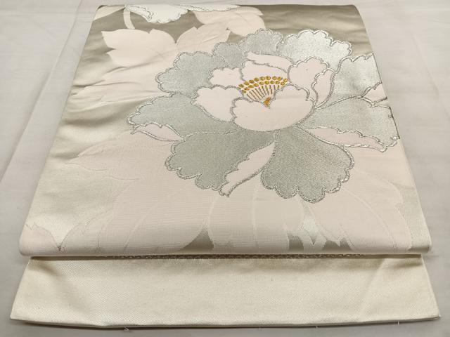 平和屋着物◎西陣 六通柄袋帯 唐織 牡丹 金銀糸 正絹 逸品 BAAX0049qw