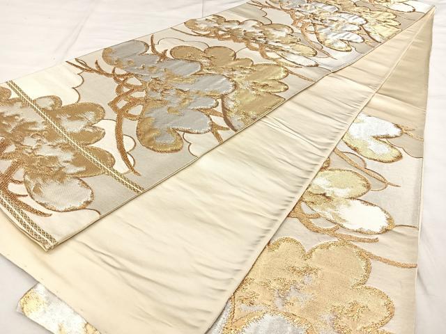 平和屋着物◎西陣 服部織物謹製 六通柄袋帯 唐織 白鳥緞子 松文 金銀糸 正絹 逸品 BAAX0062qw