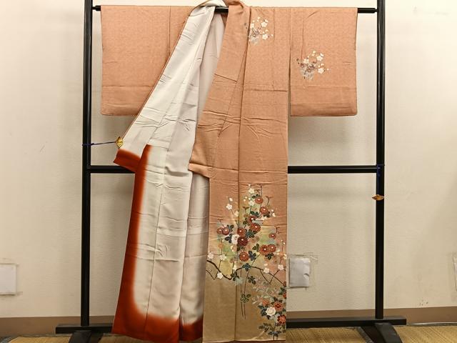 平和屋着物■訪問着 菊花文 金彩 正絹 逸品 BAAX0215mz