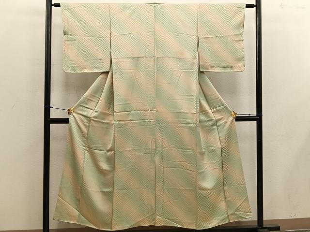 平和屋着物■上質な小紋 斜線文 暈し染め 正絹 逸品 未使用 BAAX0233mz