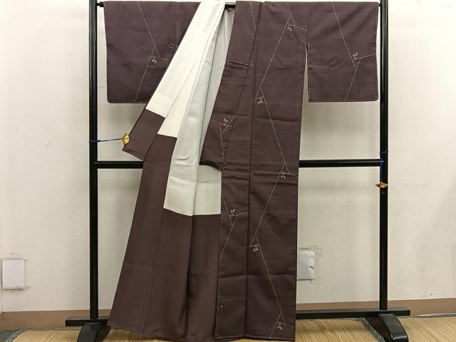 平和屋着物■上質な紬 幾何学文様 正絹 逸品 未使用 BAAX0246mz
