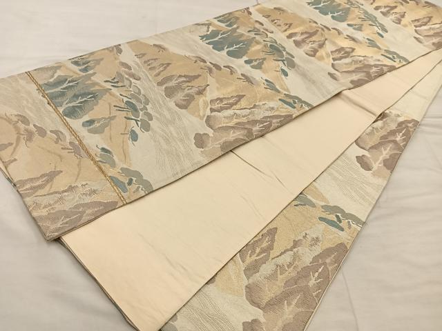 平和屋着物◎六通柄 京袋帯 樹林文 金糸 正絹 逸品 BAAX0284mz