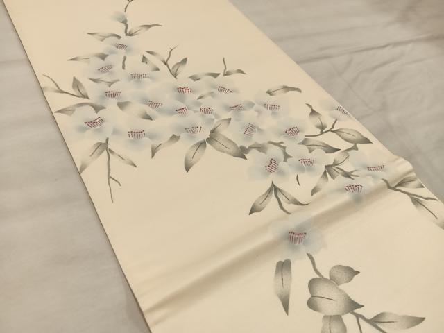 平和屋着物◎六通柄袋帯 枝花文 引箔 正絹 逸品 BAAX0314mz