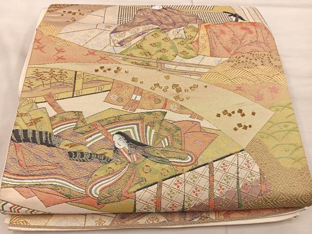 平和屋着物●六通柄　本袋帯　蒔絵菱　金糸　正絹　逸品　CABB9323hy 平和屋着物○龍村平蔵製 六通柄 本袋帯 名物いちご 金銀糸 正絹 逸品