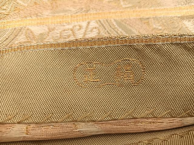 平和屋着物◎六通柄 京袋帯 本袋帯 花丸文 金糸 正絹 逸品 BAAX0389mz